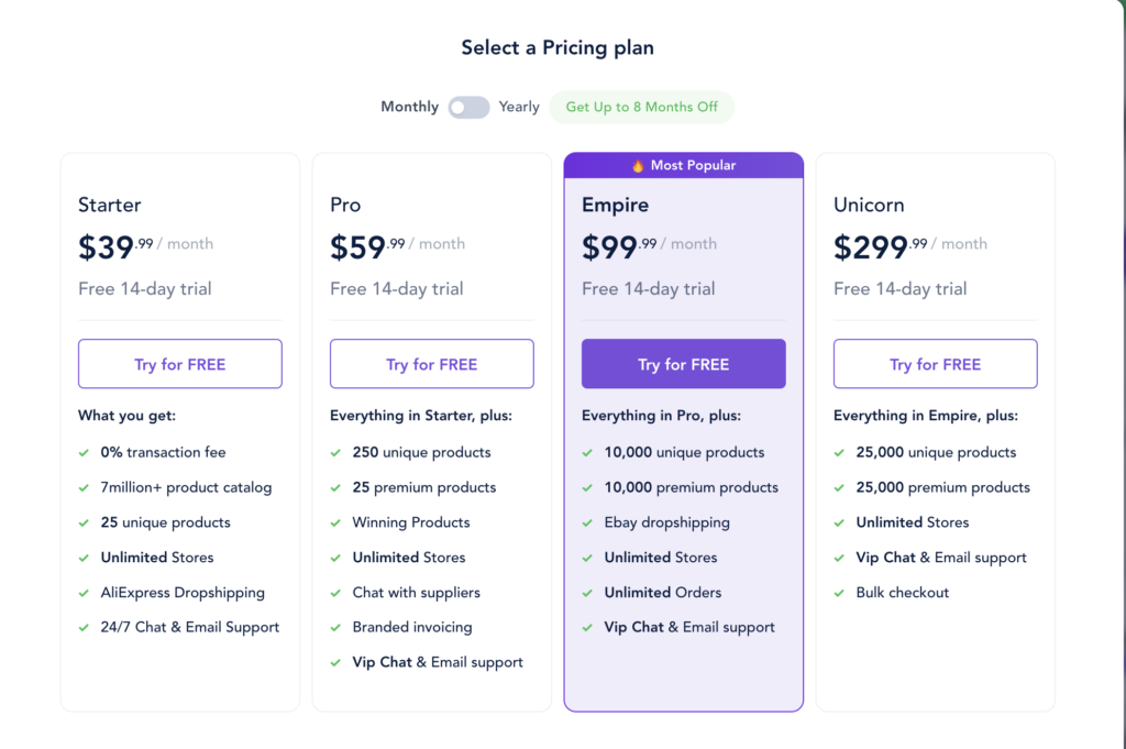 Spocket Reviews: Spocket pricing 